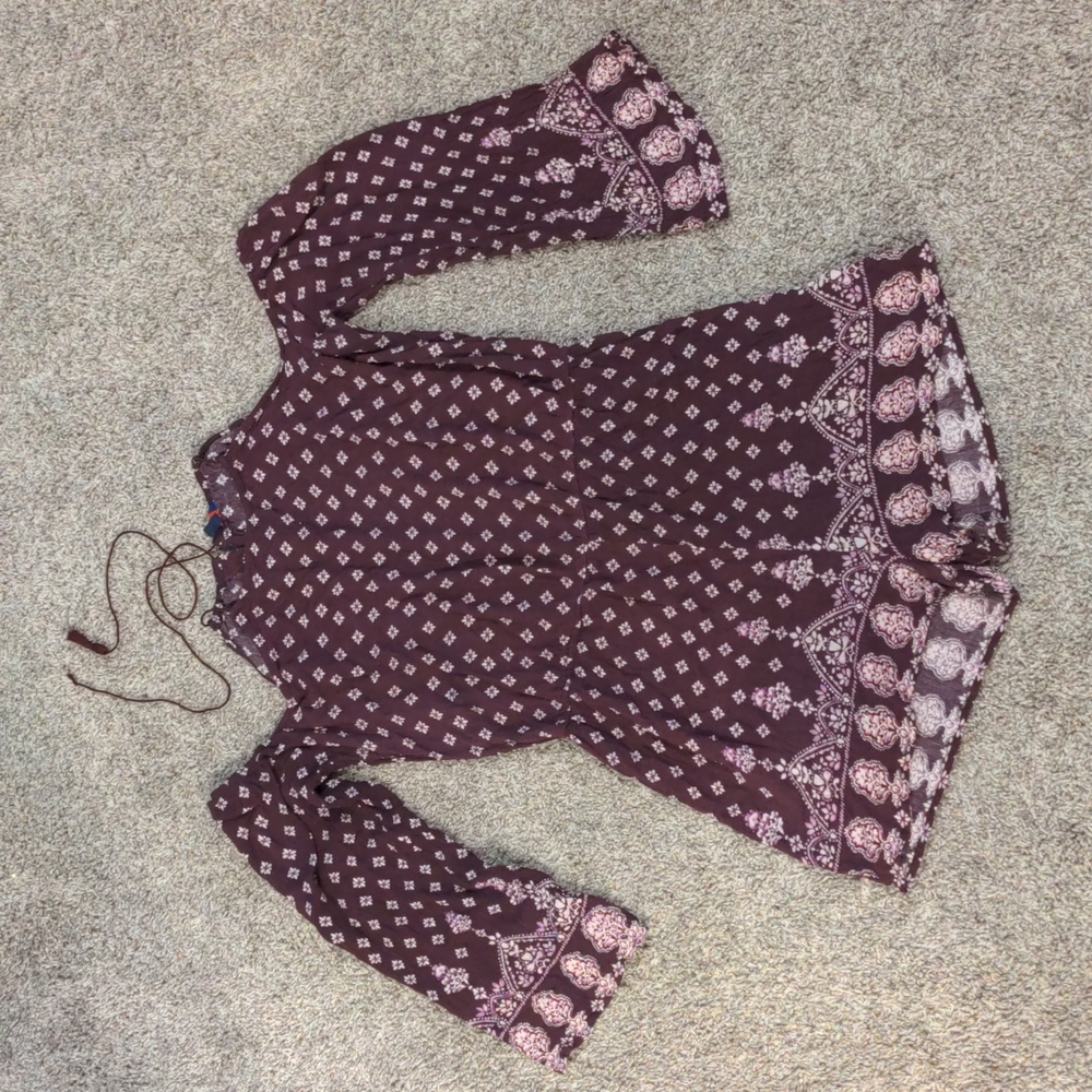Purple Off the Shoulder Long Sleeve Romper